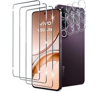 Xunzii 3 Pièces Verre Trempé pour VIVO V50 LITE 4G/5G avec 3 Pièces Caméra Arrière Protecteur, Dureté 9H Film Protection écran en sans Bulles, Ultra HD Film Vitre Trempé