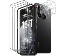 Xunzii 3 Pièces Verre Trempé pour Xiaomi 15T Pro avec 3 Pièces Caméra Arrière Protecteur, Outil d'Installation Facile, Dureté 9H Film Protection écran en Sans Bulles, Ultra HD Vitre Trempé