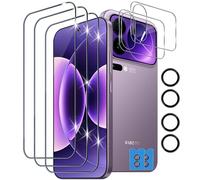 Xunzii 3 Pièces Verre Trempé pour Xiaomi 17 Pro avec 2 Pièces Caméra Arrière Protecteur, 2 Pièces Ultra Résistant Film en Arrière, Dureté 9H Anti Rayures Protection écran, Ultra HD Film Vitre Trempé