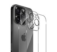 Xunzii Arrière Verre Trempé Compatible avec iPhone 16 Pro 6.3'', avec Caméra Protecteur [2 + 2 Pièces], Ultra Résistant Film en Arrière Protection écran Dureté 9H Glass Protege Appareil Photo