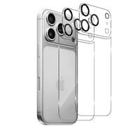 Xunzii Arrière Verre Trempé Compatible avec iPhone 17 Pro, avec Caméra Protecteur, Ultra Résistant Film en Arrière Protection écran Dureté 9H Glass Protege Appareil Photo [2 + 2 Pièces]