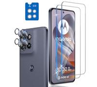 Xunzii Verre Trempé pour Motorola Moto Edge 50 Neo avec Caméra Arrière Protecteur, Outil d'Installation Facile [2+2 Pièces], Sans Bulles 9H HD Ultra Résistant Film en Vitre Trempé Protecteur d'écran