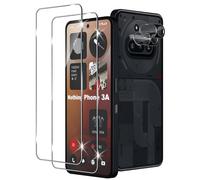 Xunzii Verre Trempé pour Nothing Phone 3A 5G avec Noir Caméra Arrière Protecteur, Dureté 9H Film Protection écran en sans Bulles, Ultra HD Film Vitre Trempé [2+2 Pièces]