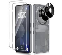 Xunzii Verre Trempé pour Nothing Phone 3A Pro 5G avec Noir Caméra Arrière Protecteur, Dureté 9H Film Protection écran en sans Bulles, Ultra HD Film Vitre Trempé [2+2 Pièces]