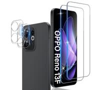 Xunzii Verre Trempé pour OPPO Reno 13F/13 F 5G avec Caméra Arrière Protecteur [2+2 Pièces], Sans Bulles 9H HD Ultra Résistant Film en Vitre Trempé Protecteur d'écran