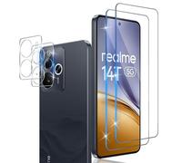 Xunzii Verre Trempé pour Realme 14T 5G avec Caméra Arrière Protecteur [2+2 Pièces], Sans Bulles 9H HD Ultra Résistant Film en Vitre Trempé Protecteur d'écran