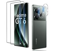 Xunzii Verre Trempé pour Realme GT 6 / GT 6T 5G, 2 Pièces 3D Film Protection écran et 2 Pièces Caméra Arrière Protecteur, Films Protector Ultra Resistant Vitre Protège Écran