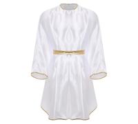 XUNZOO Costume d'Ange Homme Tunique Ample Toge Grecque Robe de Chœur Église Baptême Toge de Cupidon Fête Thématiques Halloween Festival de Musique Blanc M