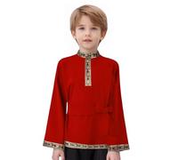 XUNZOO Enfant Garçon Costume De Danse Traditionnelle Russe Chemise Avec Ceinture Costume D'héritage Russe Halloween Soirée Cosplay Band Noël Rouge 15-16 ans