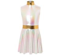 XUNZOO Fille Déguisement Chanteuse Robe Alien pour Ensemble Monde Futur | Sans Manches,Couleur Dégradée,Bodycon,Jeu De Déguisement,Événements Thème L'Espace,Activités Campus,Festivals,Halloween