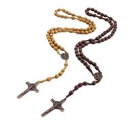 Xuodawer Colliers Chapelet en Bois Faits à la Main, Pendentifs Catholiques pour et Femmes, de PrièRe ChréTienne, Cadeau Religieux