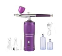 Xuodawer Kit AéRographe Compresseur AéRographe pour Machine à AéRographe à Ongles Rechargeable Portable pour Peinture ModèLe Maquillage Gâteau DéCor B