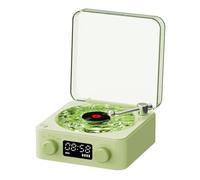 Xuodawer Nouveau RéVeil RéTro Tourne-Disque Bluetooth Audio Haute Qualité sans Haut-Parleur Caisson de Basses Portable Vert