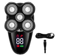 Xuodawer Rasoir électrique pour homme, rasoir à tête chauve, écran LED, tondeuse à barbe et nez, brosse de nettoyage, 2 pièces