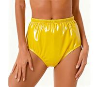 XUOUP Culottes pour Incontinence Grandes Tailles - Taille Haute Et Entrejambe Large, Réutilisables Et Lavables Slip avec Les Couches Lavables Et Serviette HygiéniqueYellow,3XL