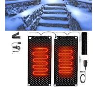 XUPBEHJO Tapis de déneigement for escaliers extérieurs - Tapis en Caoutchouc antidérapant for Le déneigement Hivernal avec Cordon d'alimentation(40x60cmx2Pcs)