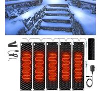 XUPBEHJO Tapis de déneigement for escaliers extérieurs - Tapis en Caoutchouc antidérapant for Le déneigement Hivernal avec Cordon d'alimentation(25.4x76.2cmx5Pcs)