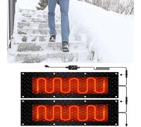 XUPBEHJO Tapis de Fonte de Neige - Tapis de Fonte de Neige et de Glace en Caoutchouc avec Cordon d'alimentation for escaliers extérieurs, Portes, allées et allées(40x200cmx2Pcs)