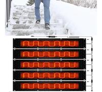 XUPBEHJO Tapis de Fonte de Neige - Tapis de Fonte de Neige et de Glace en Caoutchouc avec Cordon d'alimentation for escaliers extérieurs, Portes, allées et allées(40x200cmx5Pcs)