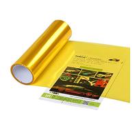 XUPHINX Autocollant léger pour Voiture, Auto-adhésif Autocollant léger pour Voiture Feuille de Film de Vinyle teinté de Phare de feu antibrouillard fumée, Or, 30x60cm