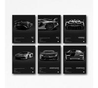 XUPUE Lot de 6 super affiches murales pour chambre de garçon, motif voiture de course, Aventador, SVJ, Veneno Countach, sans cadre, 20 x 30 cm