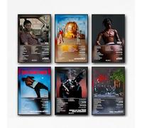 XUPUE T-Scott Lot de 6 affiches de couverture d'album Travis Music Scott Lot de 6 affiches d'album Utopia Rodéo Astroworld pour chambre à coucher sans cadre 20,3 x 30,5 cm
