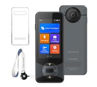 XUPURTLK Appareil de traducteur de langue, appareil de traducteur vocal bidirectionnel, 144 langues en temps réel, pas de WiFi nécessaire, hors ligne, enregistrement et traduction de photos pour les