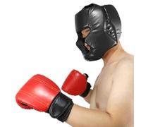 XUQEAYWD Casque de boxe, protection de la tête, boîte de protection, protection de la tête de boxe thaïlandaise, protection de la tête en cuir synthétique pour adultes, pour le sparring, les arts
