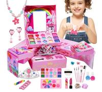 XUQEAYWD Ensembles de maquillage pour pour filles, ensemble de faux maquillage pour filles - Faire semblant de jouer à un faux ensemble de maquillage sans danger pour les petites filles - Ensembles de