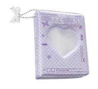 XUQEAYWD Lot de 2 mini albums photo, 8 x 2 x 11 cm, reliure pour cartes photo, porte-cartes K-pop de 7,6 cm, pour organiser des cartes à collectionner, peuvent stocker 40 cartes