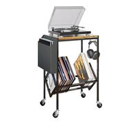 XUQEAYWD Rack d'enregistrement | Appareil de lecture à double étages, organisateur de rangement pour albums de musique avec sac de rangement pour magasin, collection, appartement, studio, lieu de