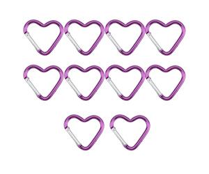 XuQiZZpp 10 pièces à la Mode en Forme de Coeur Mousqueton à Ressort Porte-clés Accessoire Portable pour la randonnée et la randonnée Porte-clés en métal Porte-clés Crochet