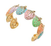 XuQiZZpp Bracelet jonc réglable avec motif fraise émaillé vibrant et confortable pour elle