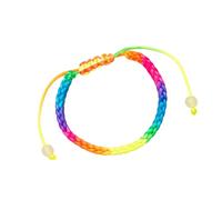 XuQiZZpp Bracelet tressé multicolore extensible fait à la main symbolisant la chance et accessoire de mode polyvalent