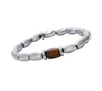 XuQiZZpp Bracelet unique en perles œil de tigre irrégulier pour homme, bijou minimaliste réglable en forme de perle irrégulière