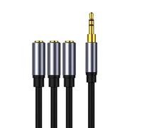 XuQiZZpp Câble adaptateur stéréo 30 cm 3,5 à 3 x 3,5 mm 26 AWG pour PC, ordinateur, tablette, casque répartiteur, câble adaptateur câble câble câble de connexion ligne