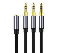 XuQiZZpp Câble adaptateur stéréo 30 cm 3,5 à 3 x 3,5 mm 26 AWG pour PC, ordinateur, tablette, casque répartiteur, câble adaptateur câble câble câble de connexion ligne