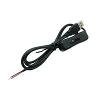 XuQiZZpp Câble d'alimentation 5 V USB 2 broches 2 fils avec interrupteur adapté pour ventilateur USB 5 V LED bandes LED commutateur câble de charge