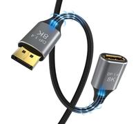 XuQiZZpp Câble d'extension DisplayPort 1.4 mâle vers femelle 8K 60Hz UHD 4K 144Hz pour appareils vidéo PC ordinateur portable vitesse rapide DisplayPort