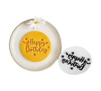 XuQiZZpp Célébrez l'anniversaire avec des moules à biscuits anglais uniques Happy Birthday pour fondant texture pour pâtisserie maison