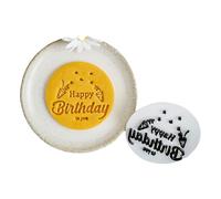 XuQiZZpp Célébrez l'anniversaire avec des moules à biscuits anglais uniques Happy Birthday pour fondant texture pour pâtisserie maison