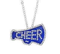 XuQiZZpp Chaîne de clavicule sur le thème du sport - Élégant collier à breloques en forme de mégaphone avec oxyde de zirconium - Bijoux pour un usage quotidien