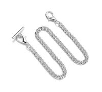 XuQiZZpp Chaîne de montre en métal ceinture jeans Albert Vintage T fermoir lien de taille pour poche accessoires poche, Argenté., single buckle 2