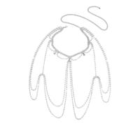 XuQiZZpp Chaîne d'épaule élégante avec pampilles en cristal pour femme, accessoires de corps pour soirée en boîte de nuit, fête sur la plage, accessoire de mariage