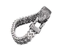 XuQiZZpp Chaîne en maille métallique pour homme - Motif tête de loup/serpent/fauconne - Accessoire mythologie nordique - Bijou masculin fait à la main, taille unique, Comme décrit