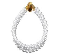 XuQiZZpp Chaîne scintillante à trois brins de perles synthétiques ornées de strass pour femme sensible et agréable à la peau