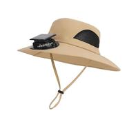 XuQiZZpp Chapeau de soleil à ventilation solaire avec arceau réglable - En nylon léger - Convient pour la pêche, le jardinage, le sport - Kaki