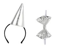XuQiZZpp Chapeau en étain pour homme avec bande élastique et nœud papillon, accessoires de costume pour jeu de rôle, événement, fête sur le thème, fête d'Halloween