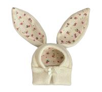 XuQiZZpp Chapeau tricoté en forme d'oreilles pour chat et chien - Chapeau de fête espiègle pour animal domestique - Chapeau d'hiver pour garder au chaud avec doublure florale