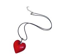 XuQiZZpp Collier avec pendentif en forme de cœur en résine et cordon en cuir souple pour un usage quotidien et spirituel